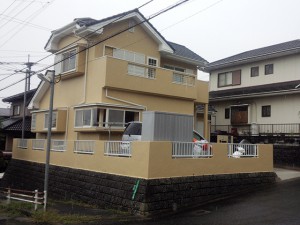 福岡県　粕屋郡　Ｈ様邸　外壁　屋根　塗装工事　完了